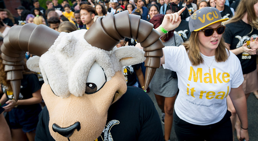 Rodney the Ram during an outdoor event